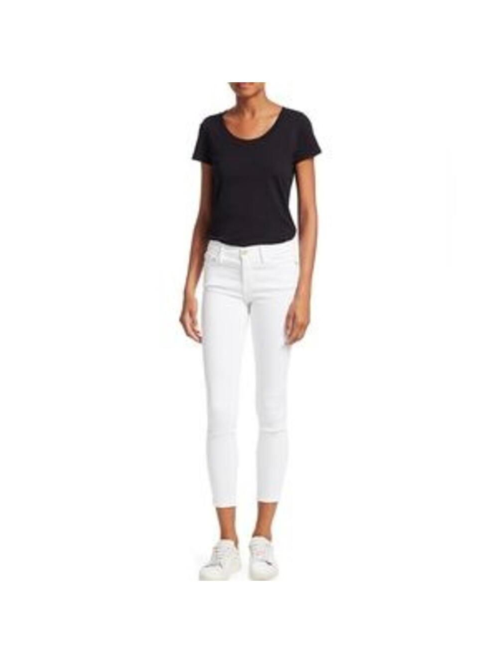 Frame Jeans Denim Le Skinny de Jeanne White Cotton Size 27 Low Rise